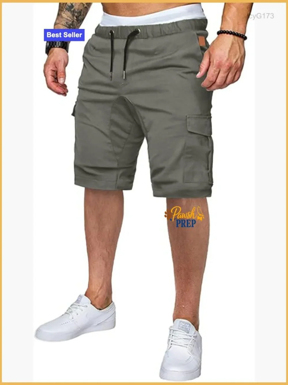 Cotton Drawstring Stretch Cargo Shorts 6 Pockets Men Casual Summer